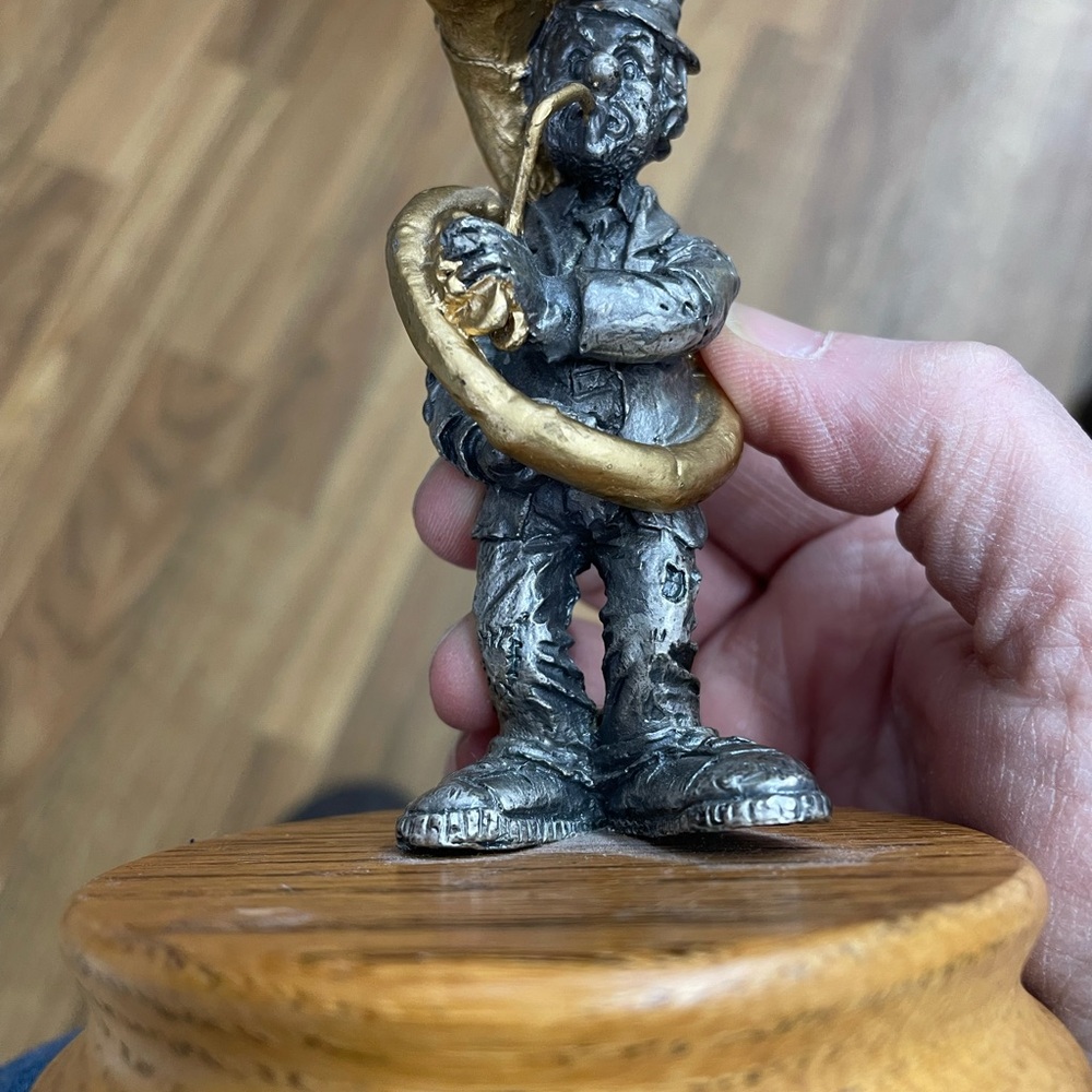 Charming Silver and Gold Musician Sculpture